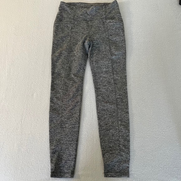 Athleta Womens Herringbone metro High Rise Leggings Black White Size Medium - Picture 3 of 12